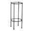 2-Tier Tempered Glass Top with Metal Black Frame Accent Table